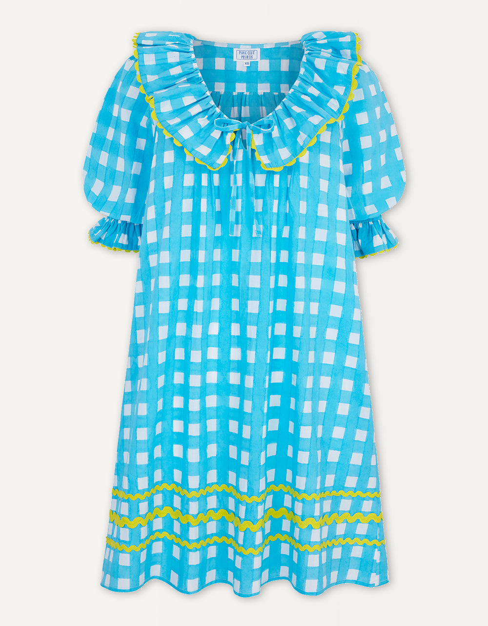 Pink City Prints Aqua Gingham Ava Mini