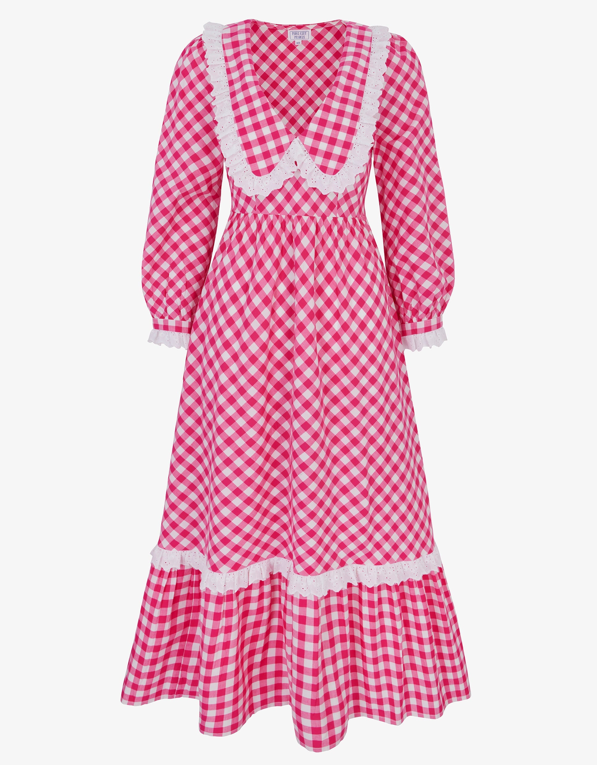 Pink City Prints Berry Gingham Esme Dress