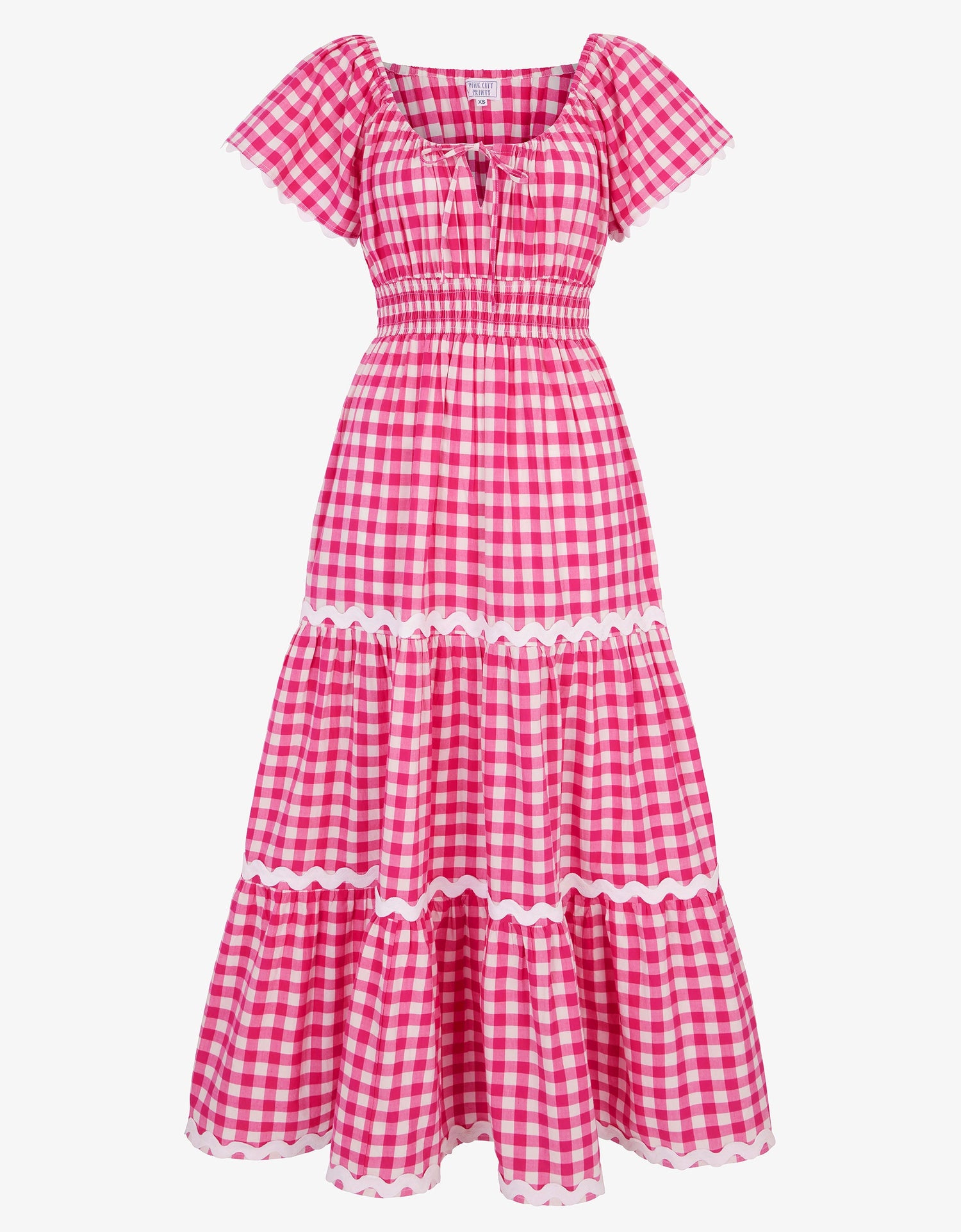 Pink City Prints Berry Gingham Spanish Rah Rah