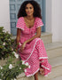 Pink City Prints Berry Gingham Spanish Rah Rah