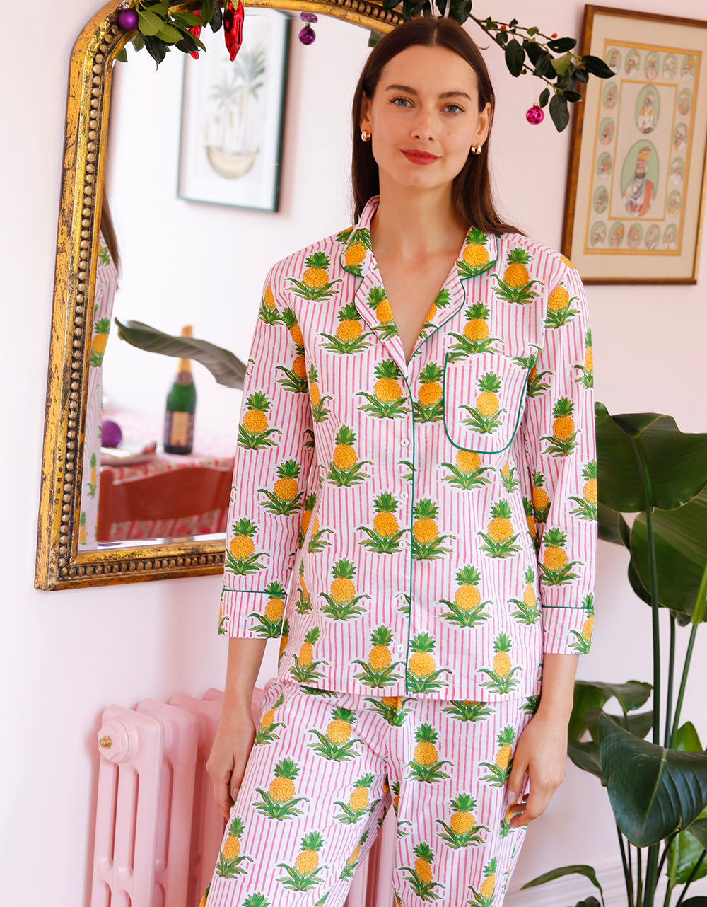 Pink City Prints Candy Pineapple Pyjama Set