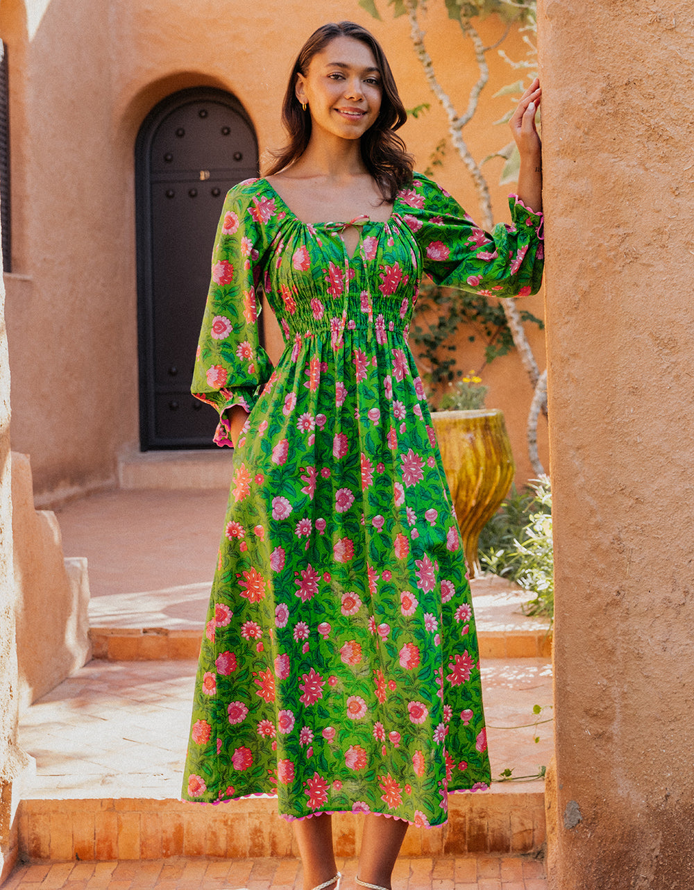 Pink City Prints Emerald Jungle Hampi Dress