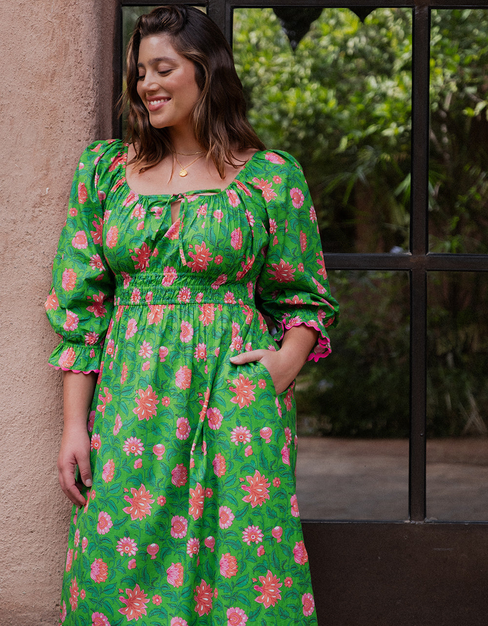 Pink City Prints Emerald Jungle Hampi Dress