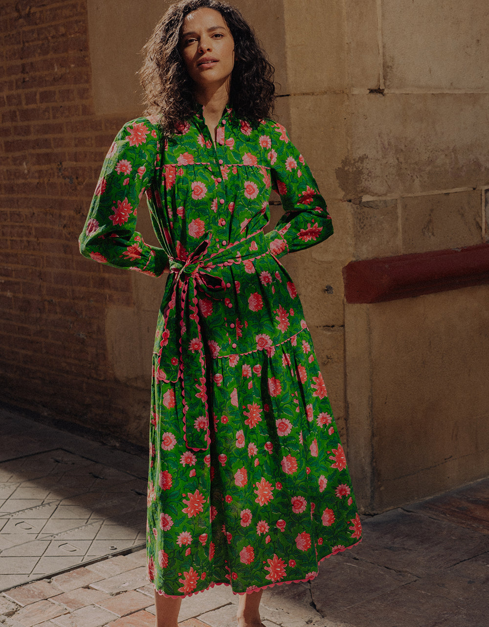 Pink City Prints Emerald Jungle Margot Dress