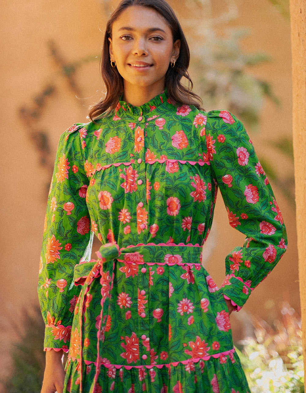 Pink City Prints Emerald Jungle Margot Dress