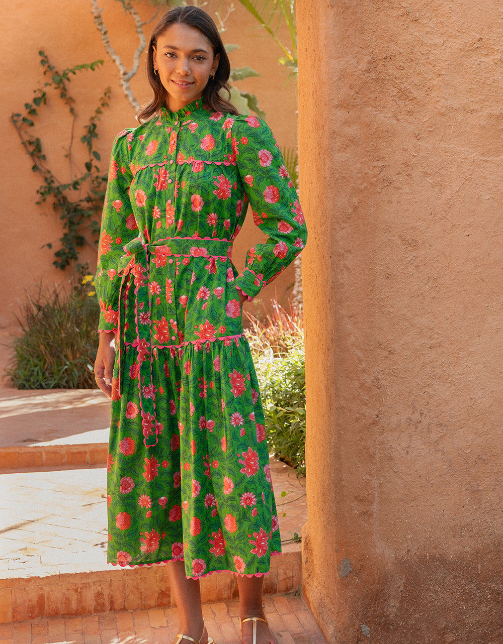 Pink City Prints Emerald Jungle Margot Dress