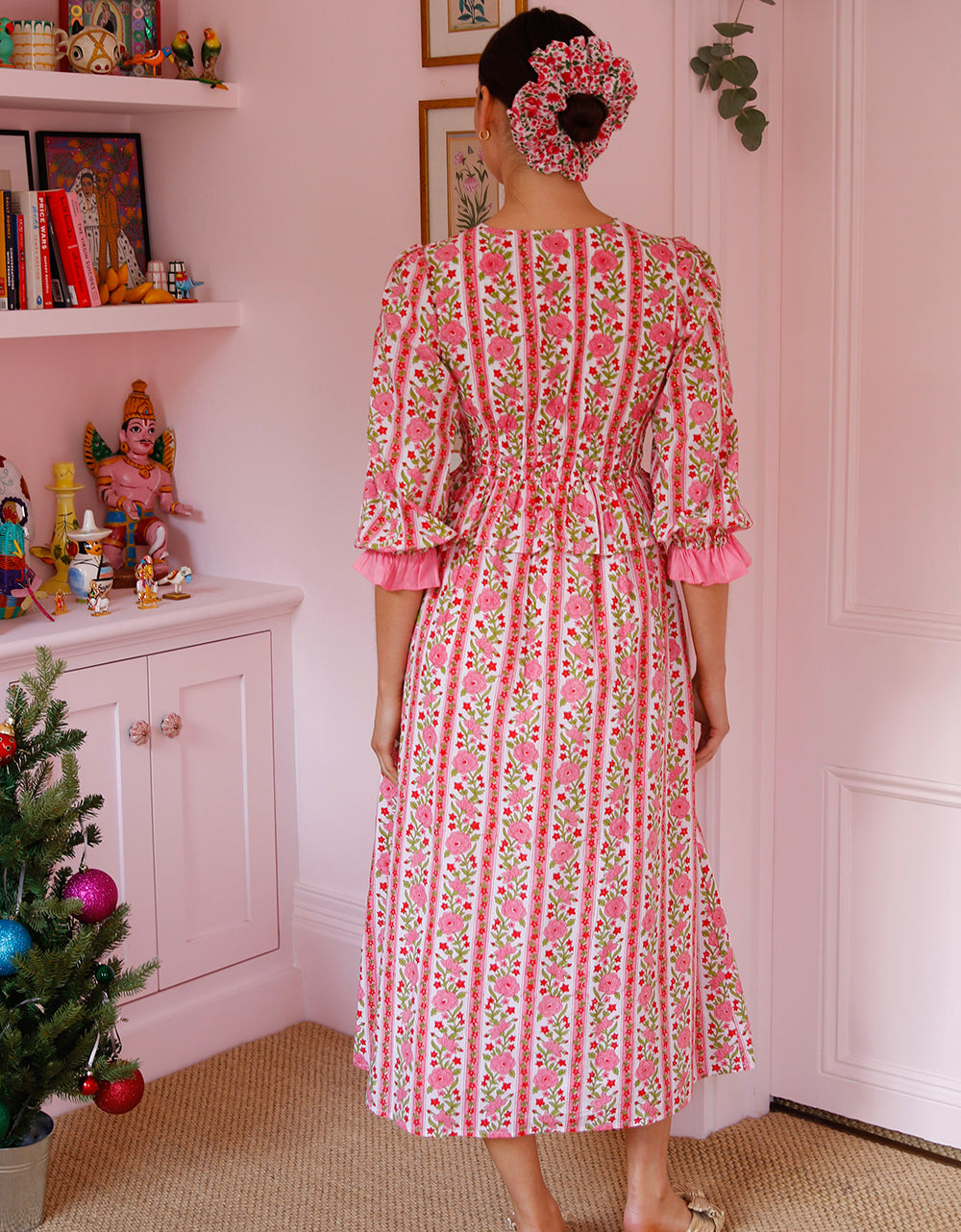 Pink City Prints Festive Border Melanie Dress