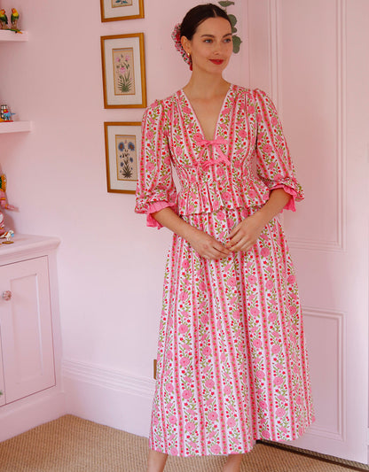 Pink City Prints Festive Border Melanie Dress