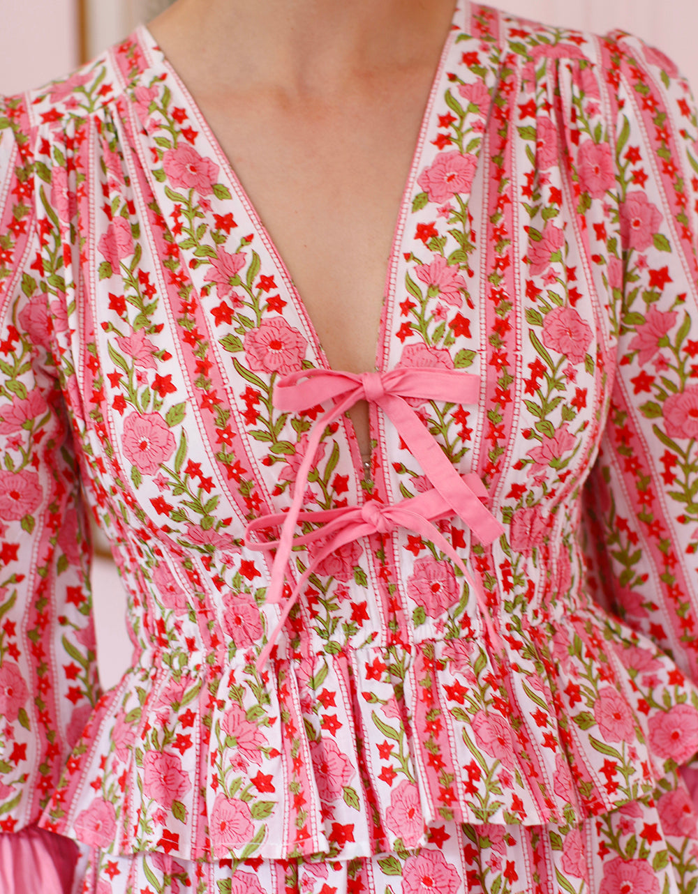 Pink City Prints Festive Border Melanie Dress