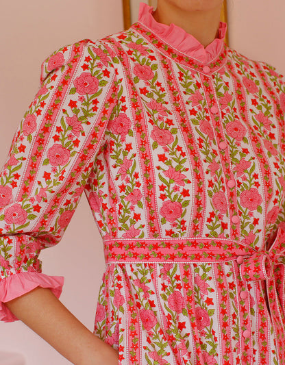 Pink City Prints Festive Border Tilly Dress