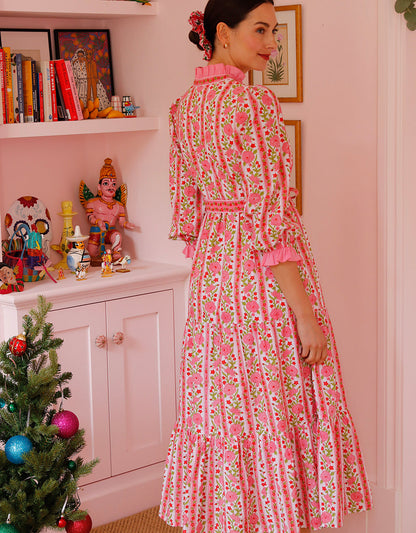 Pink City Prints Festive Border Tilly Dress