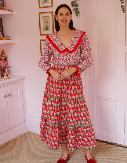 Pink City Prints Festive Ditsy Esme Blouse