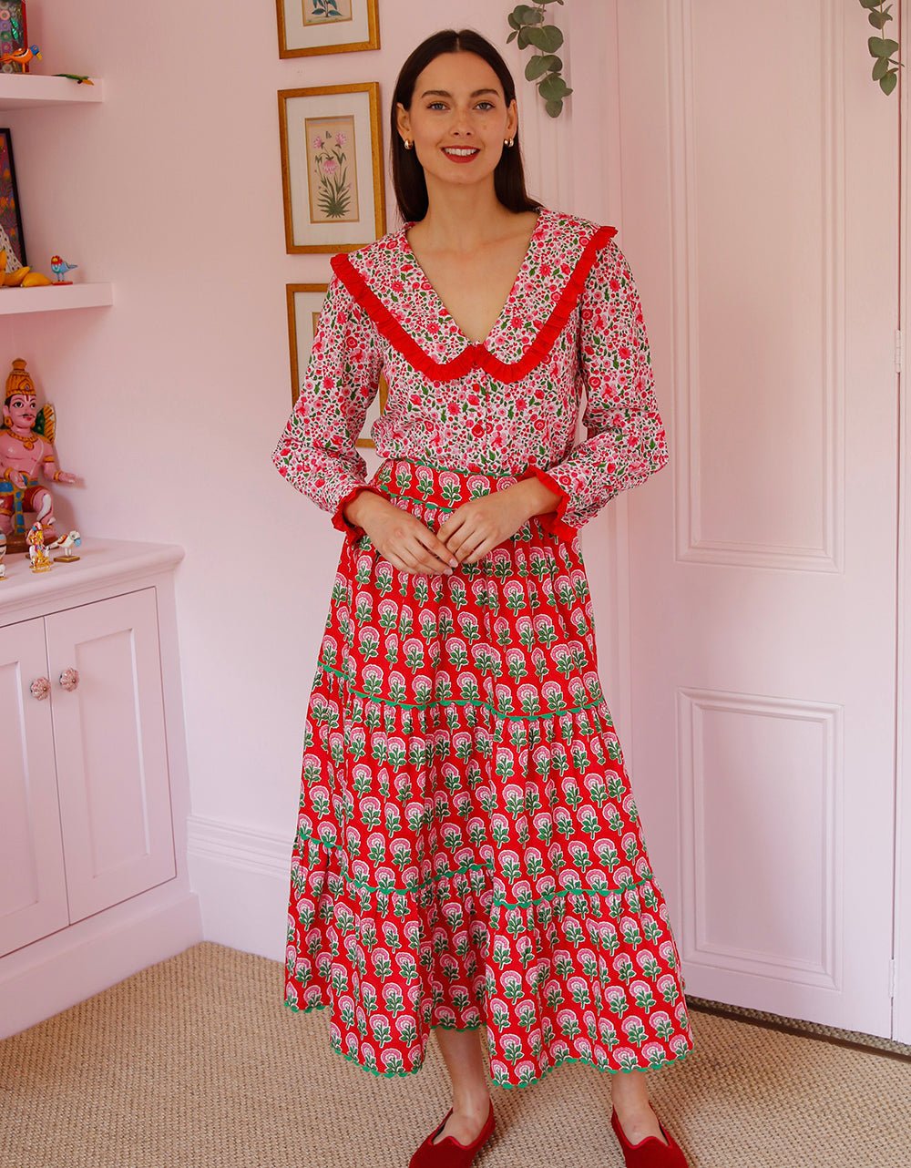 Pink City Prints Festive Marigold Lucia Skirt