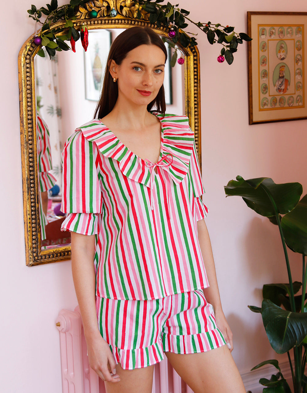 Pink City Prints Festive Stripe Cally Set