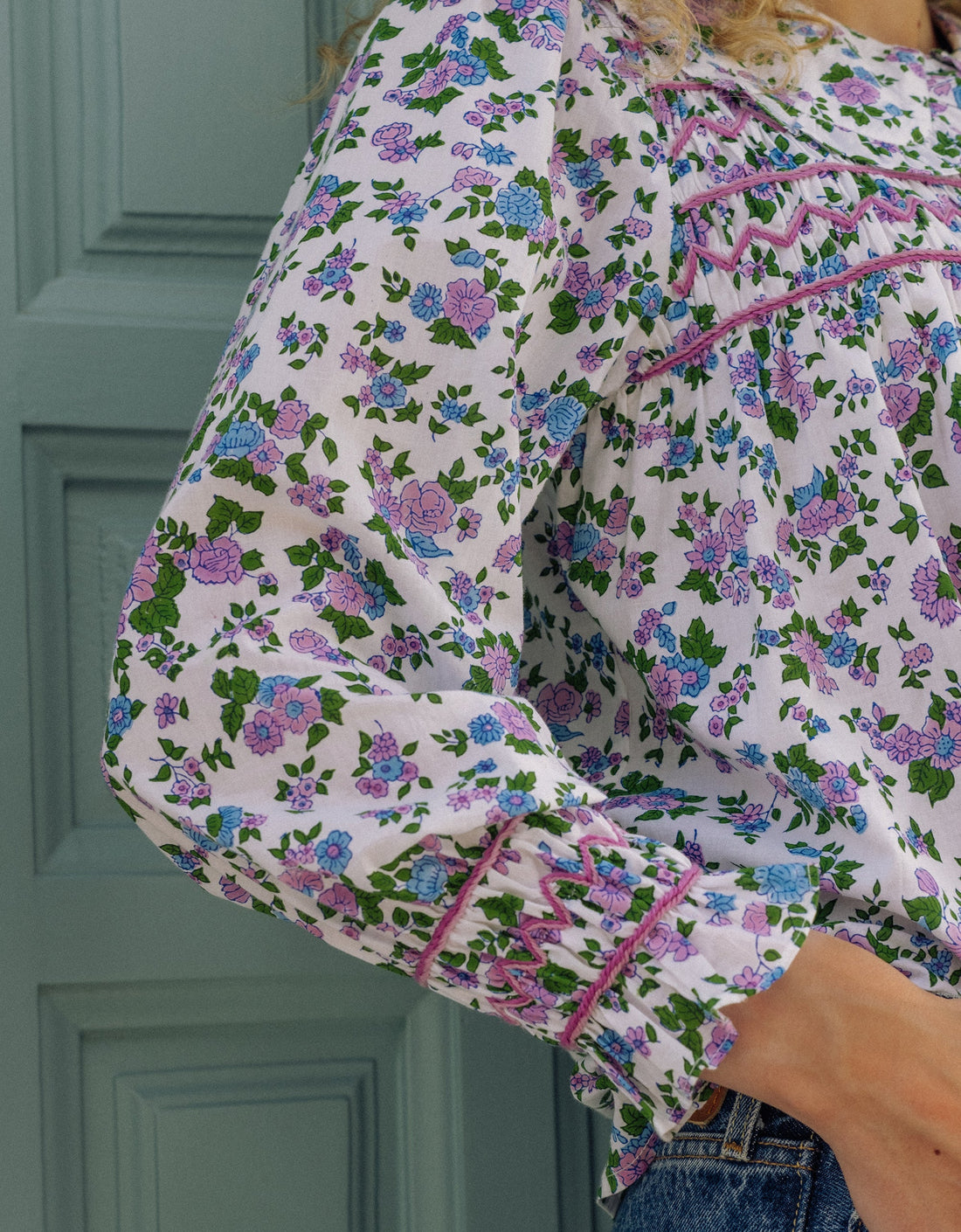 Pink City Prints Lavender Ditsy Posey Blouse