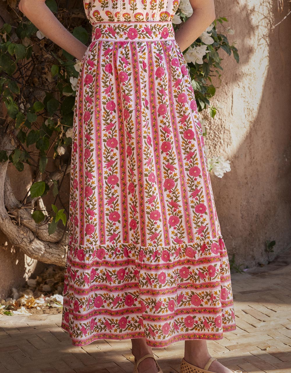 Pink City Prints Lime Border Mabel Skirt