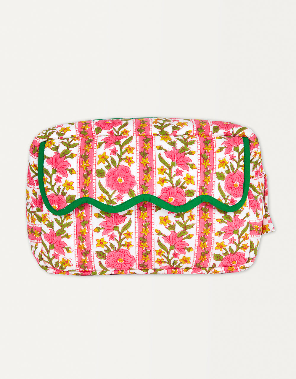 Pink City Prints Lime Border Scallop Washbag