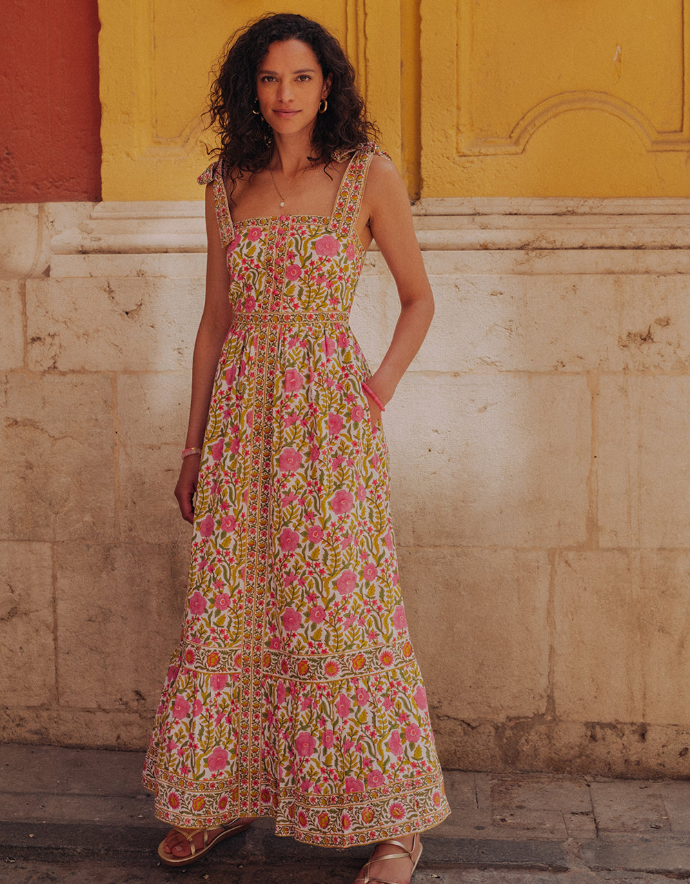 Pink City Prints Lime Fields Corfu Dress