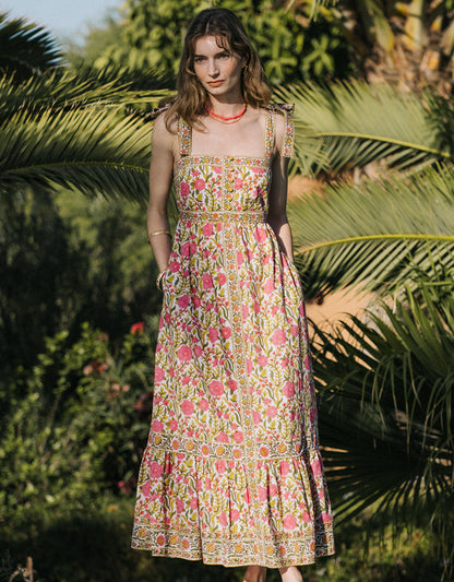 Pink City Prints Lime Fields Corfu Dress