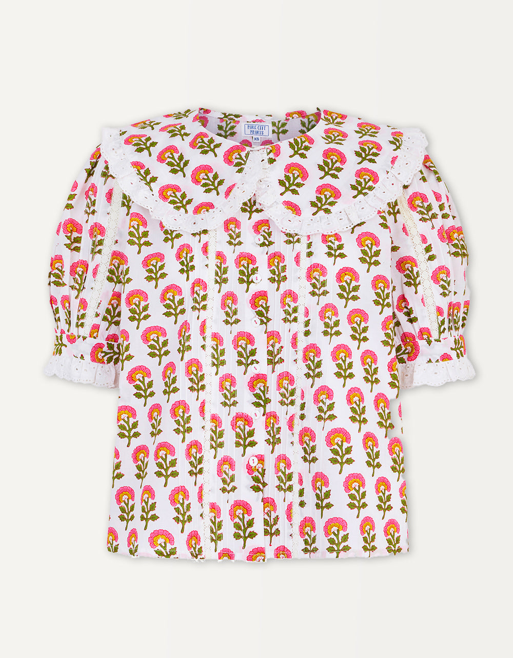 Pink City Prints Lime Meadow Ellen Blouse