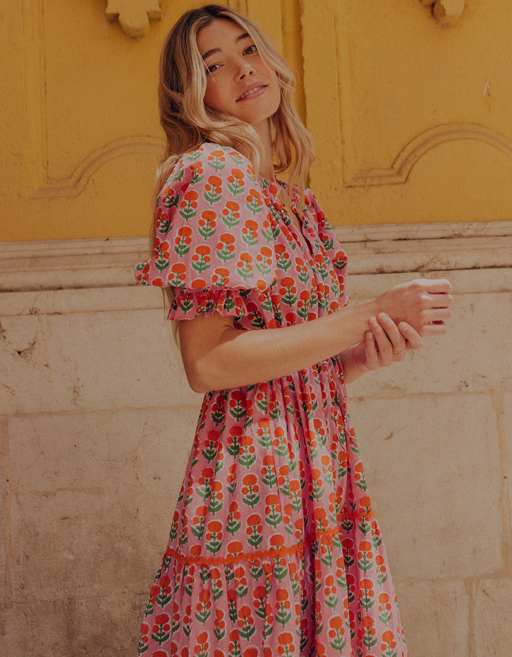 Pink City Prints Marigold Buta Calypso Dress