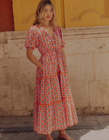 Pink City Prints Marigold Buta Calypso Dress