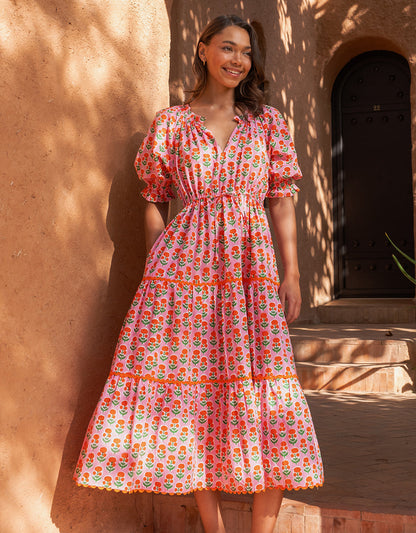 Pink City Prints Marigold Buta Calypso Dress