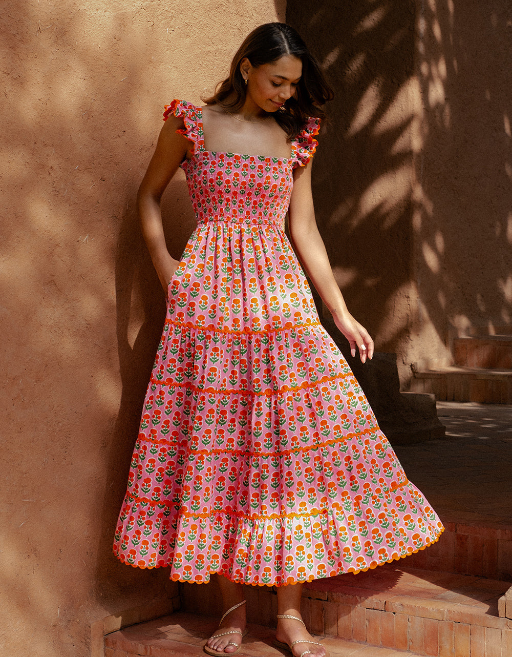 Pink City Prints Marigold Buta Jessica Dress