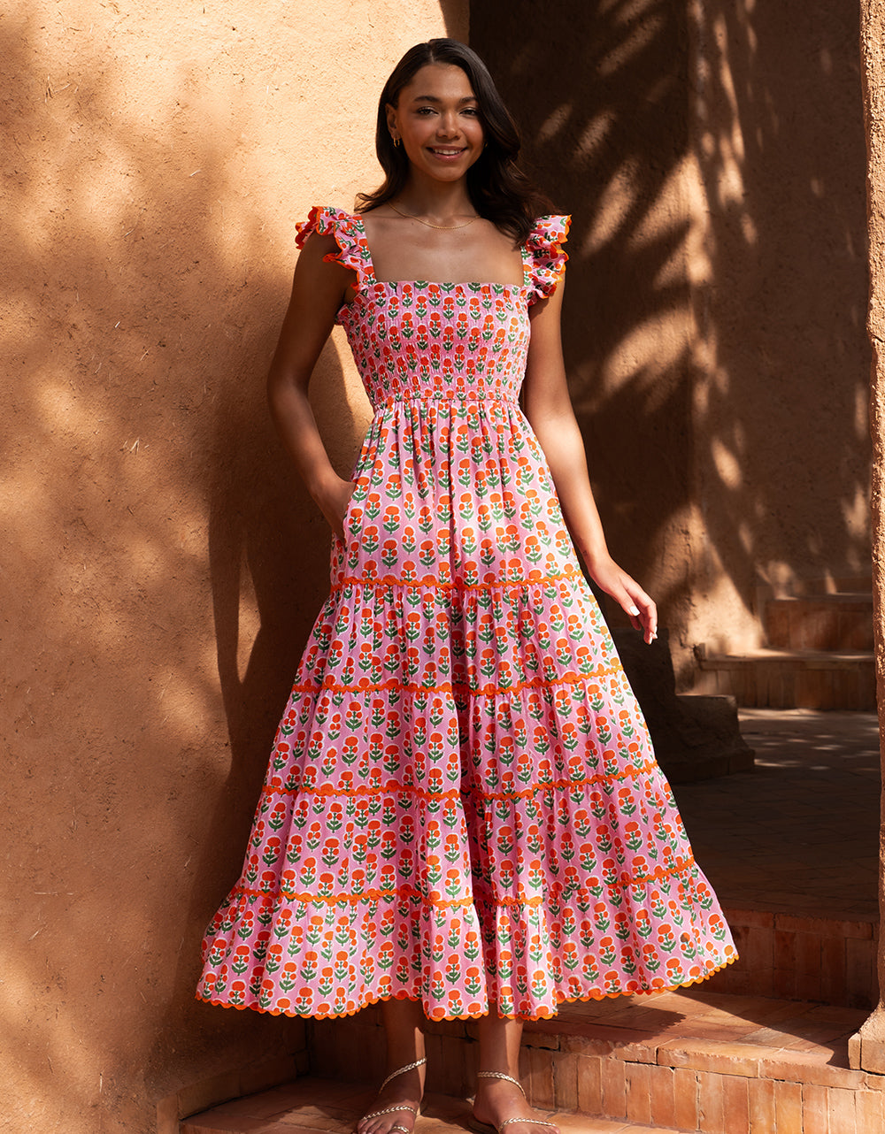 Pink City Prints Marigold Buta Jessica Dress