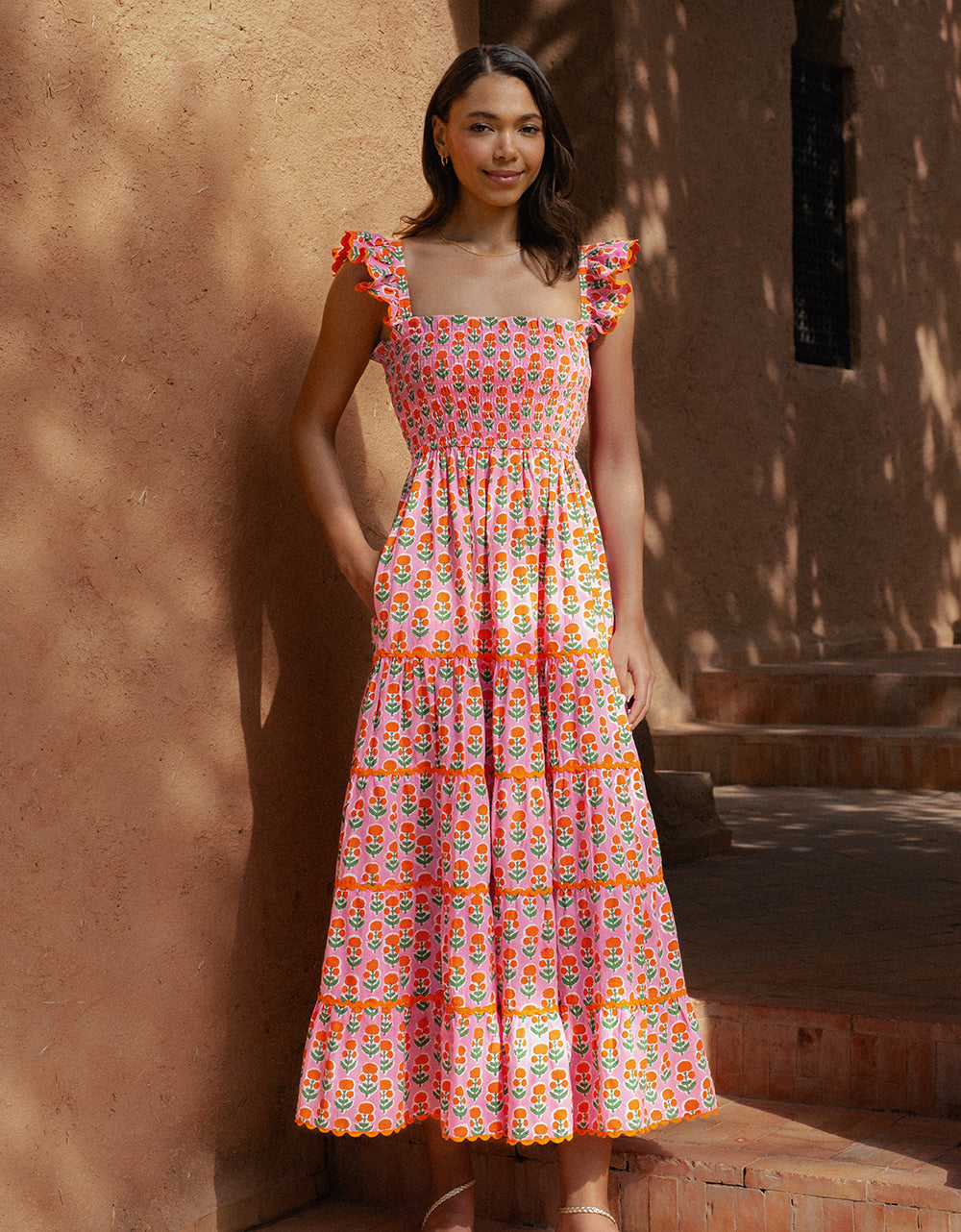 Pink City Prints Marigold Buta Jessica Dress