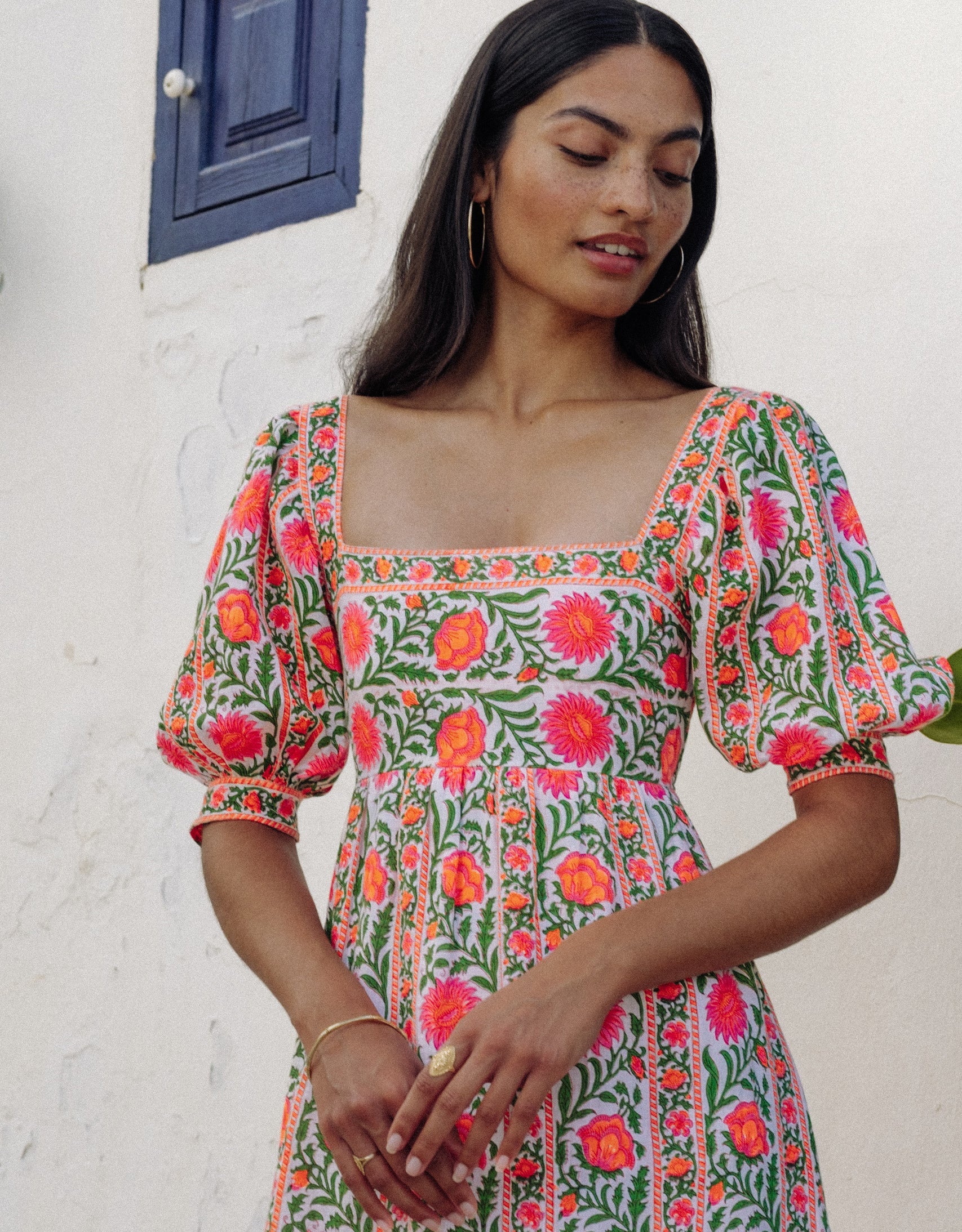 Pink City Prints Neon Border Elizabeth Dress