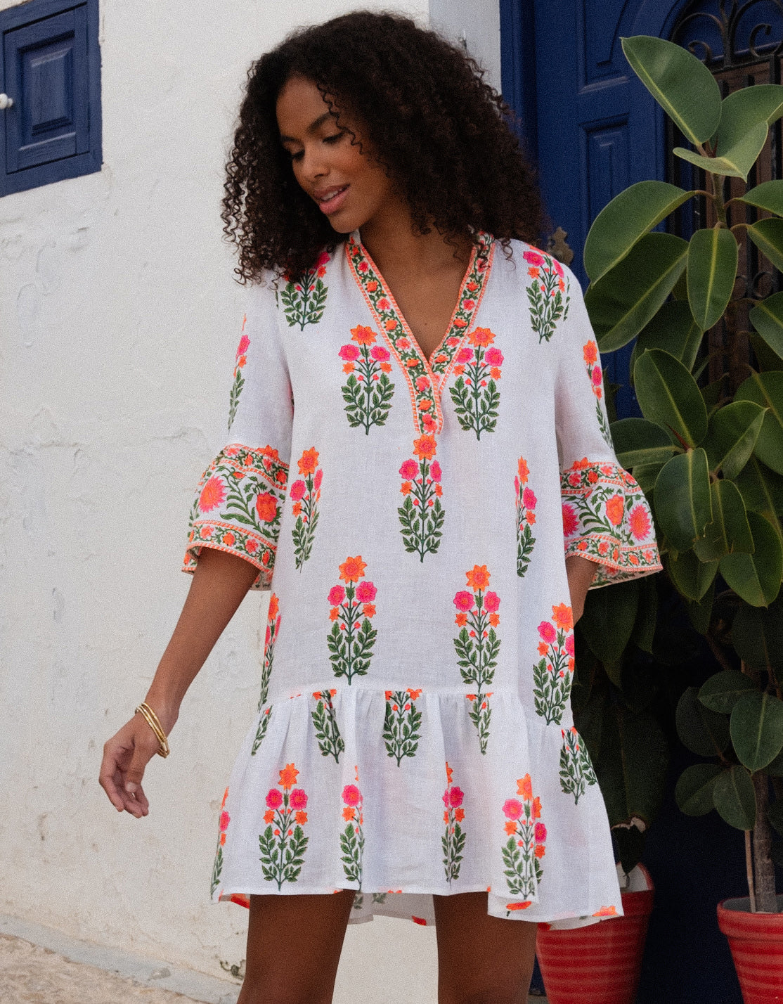 Pink City Prints Neon Botanical Palolem Dress