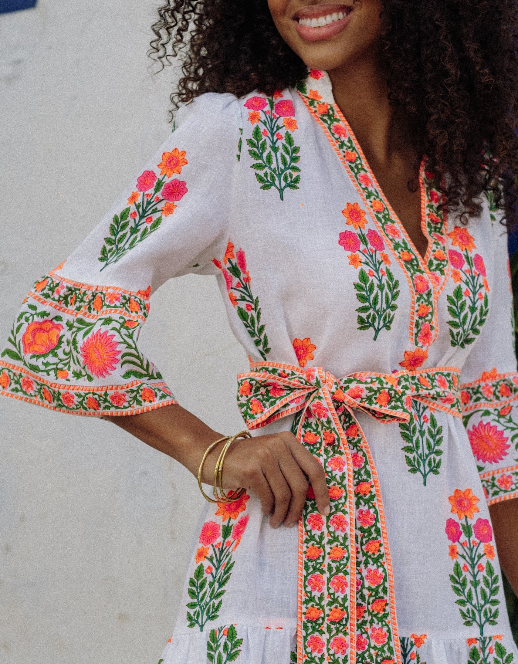 Pink City Prints Neon Botanical Palolem Dress