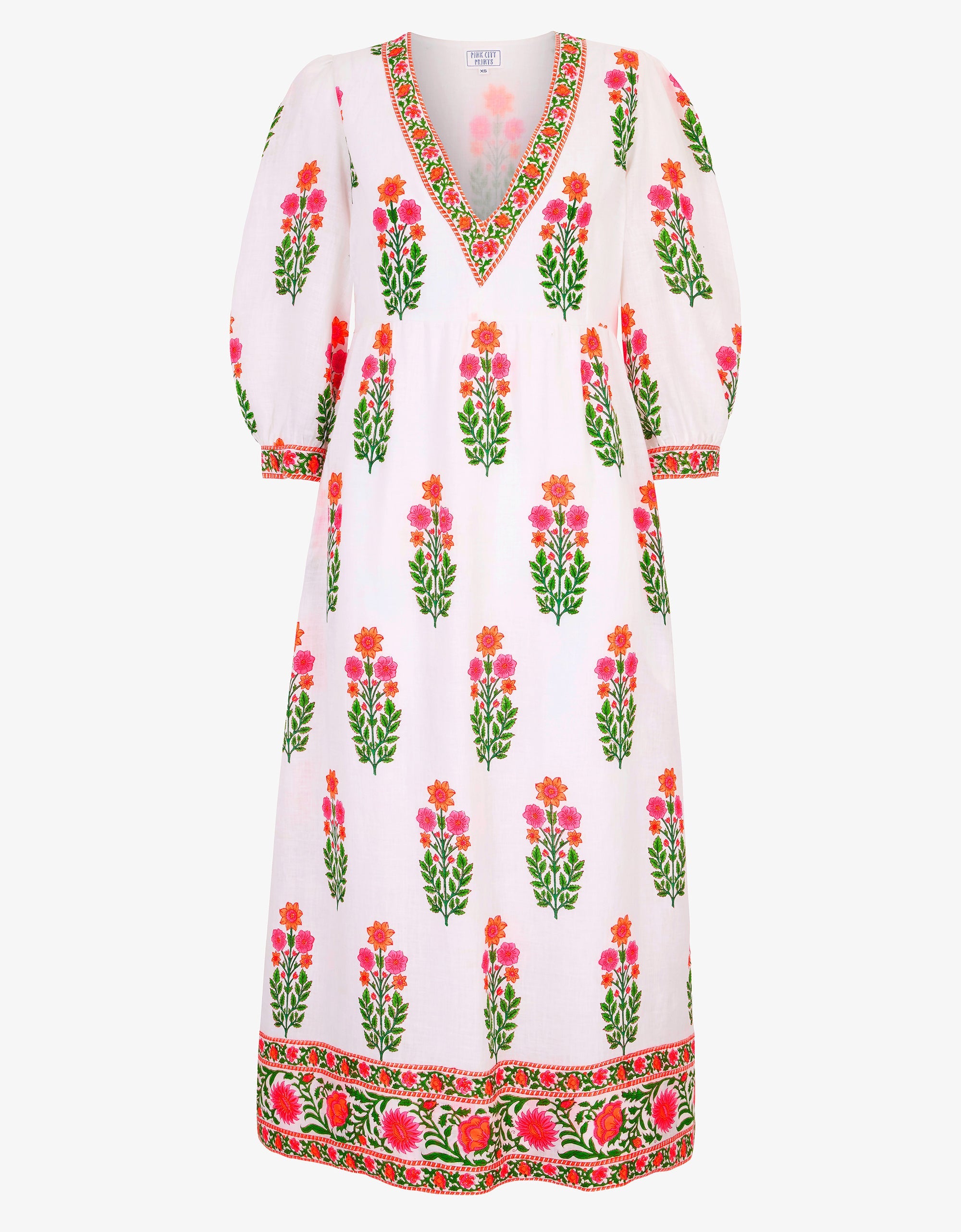 Pink City Prints Neon Botanical Pushkar Dress