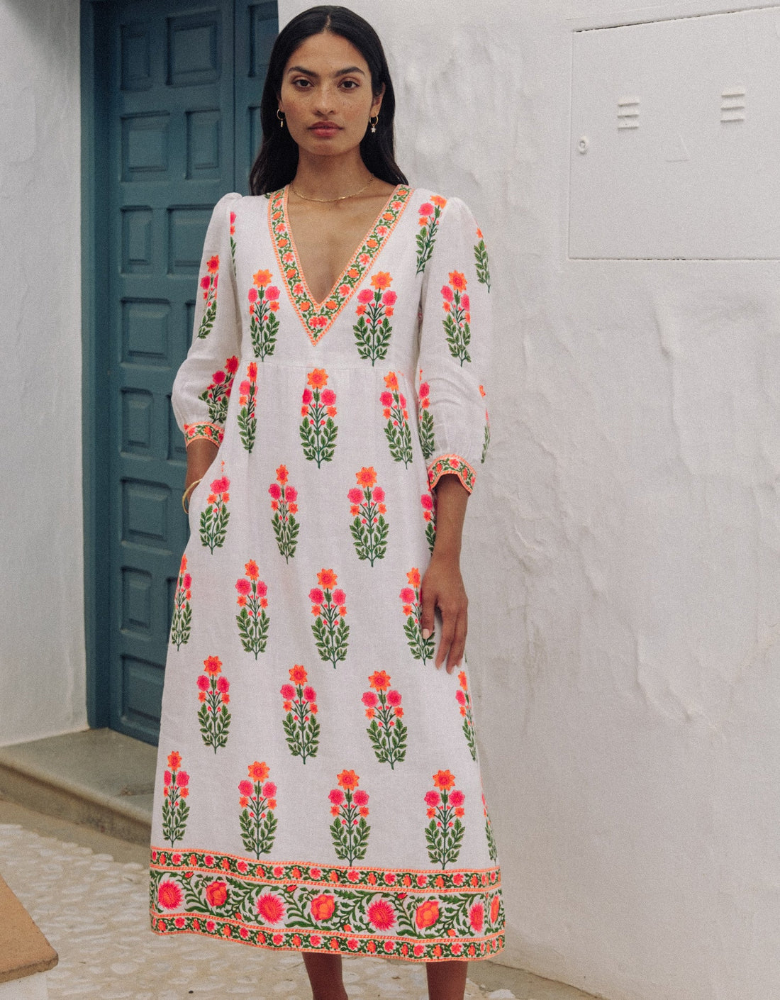 Pink City Prints Neon Botanical Pushkar Dress