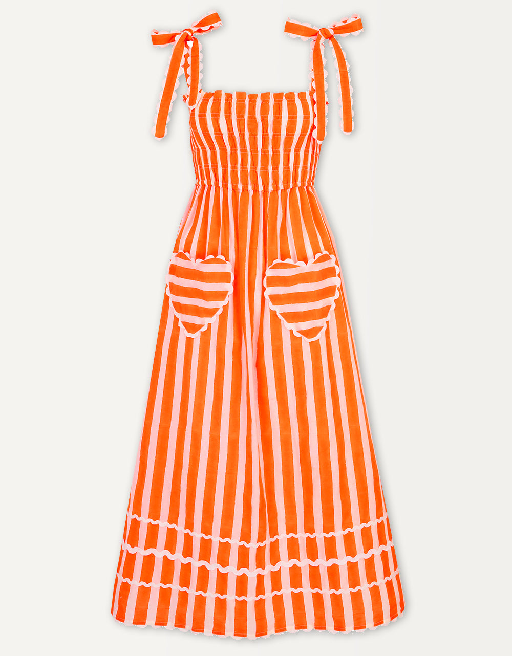 Pink City Prints Neon Orange Stripe Immy Dress