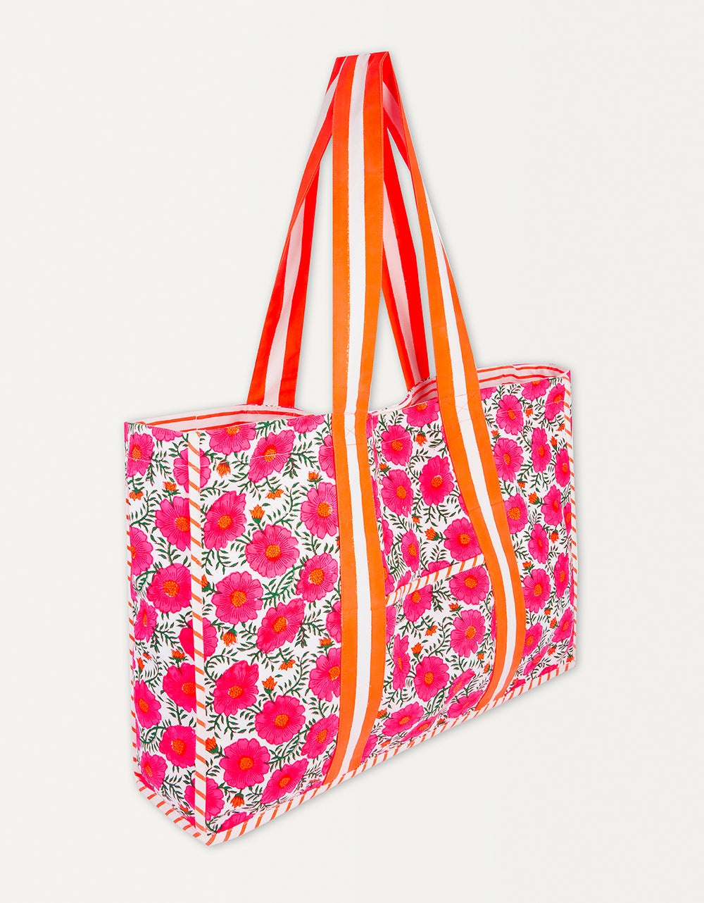 Pink City Prints Neon Poppy Canvas Tote