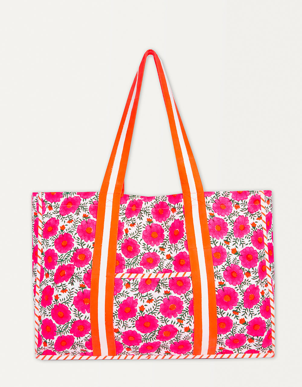 Pink City Prints Neon Poppy Canvas Tote