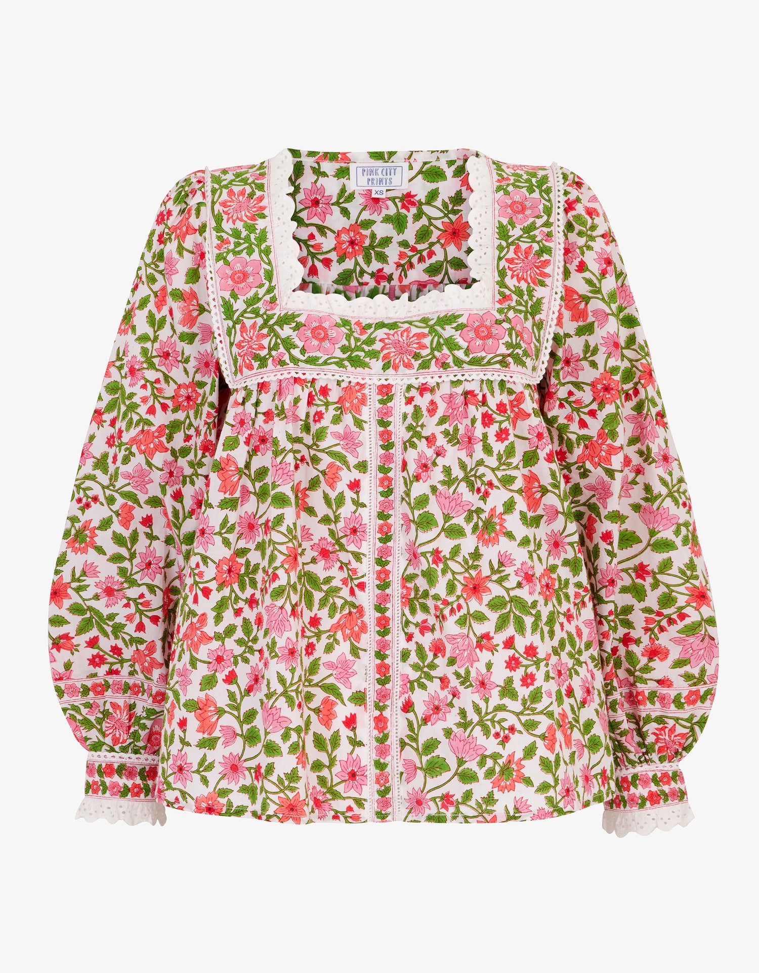 Pink City Prints Peach Jaal Fleur Blouse