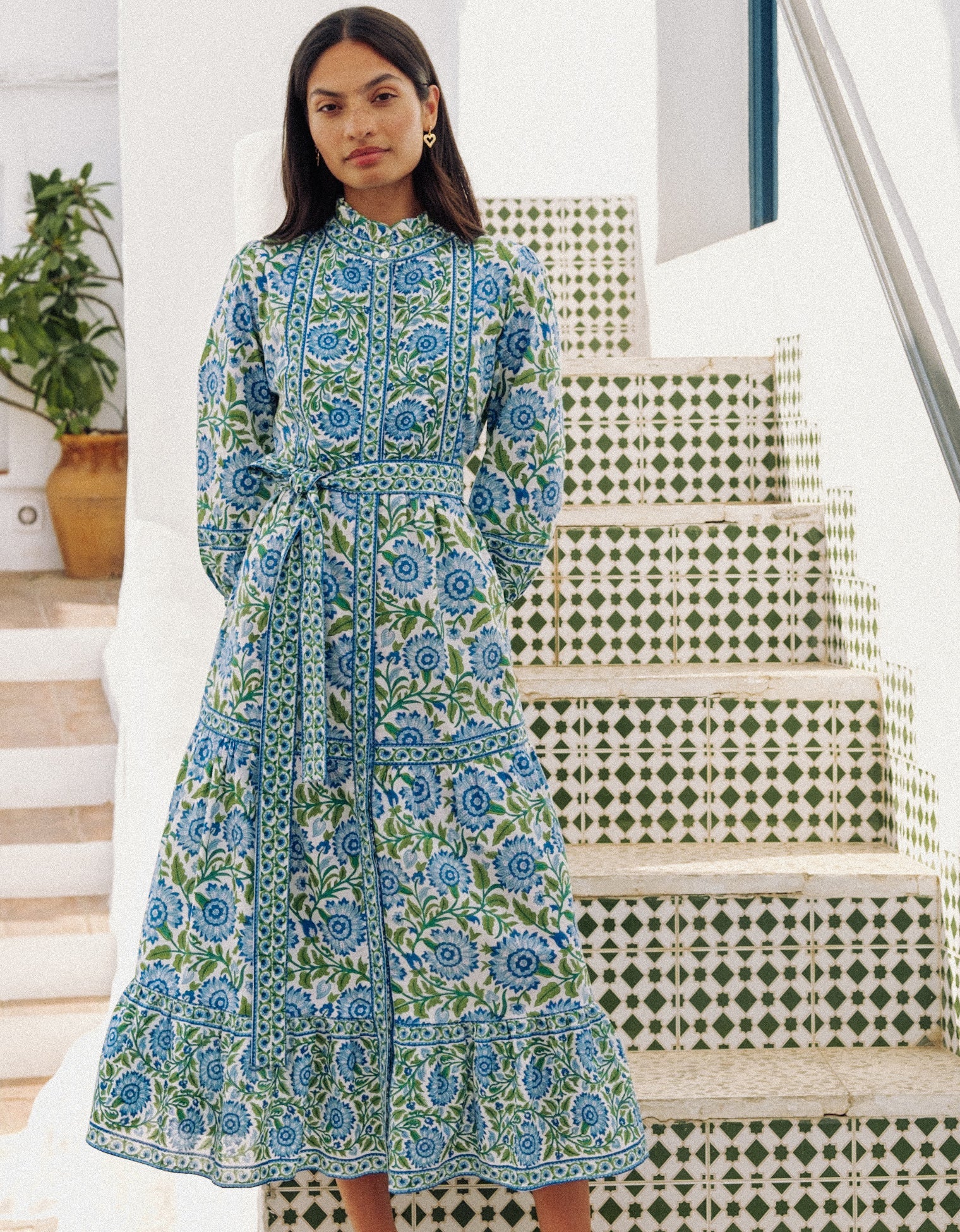 Pink City Prints Peacock Border Kelia Dress