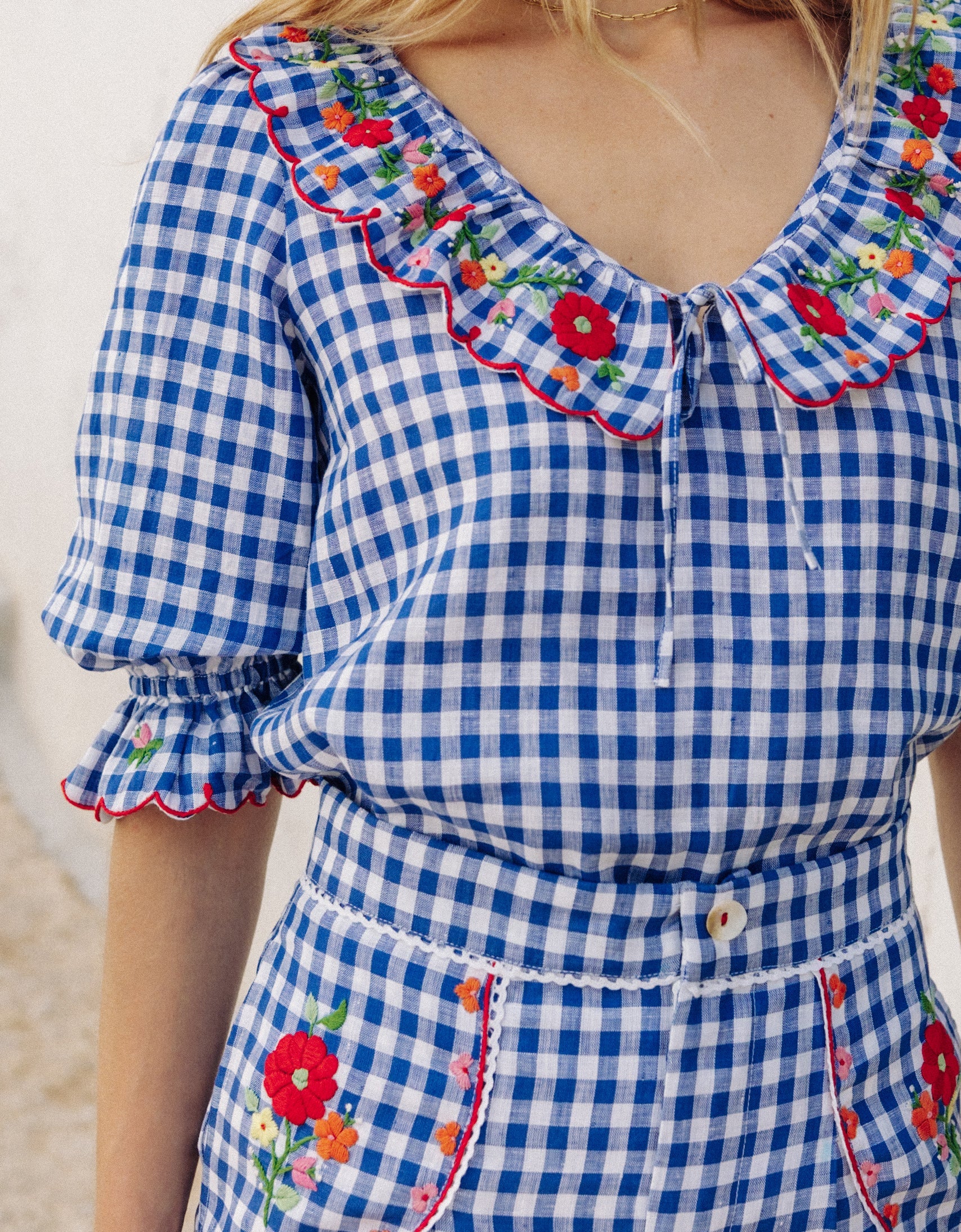 Pink City Prints Picnic Gingham Ava Top