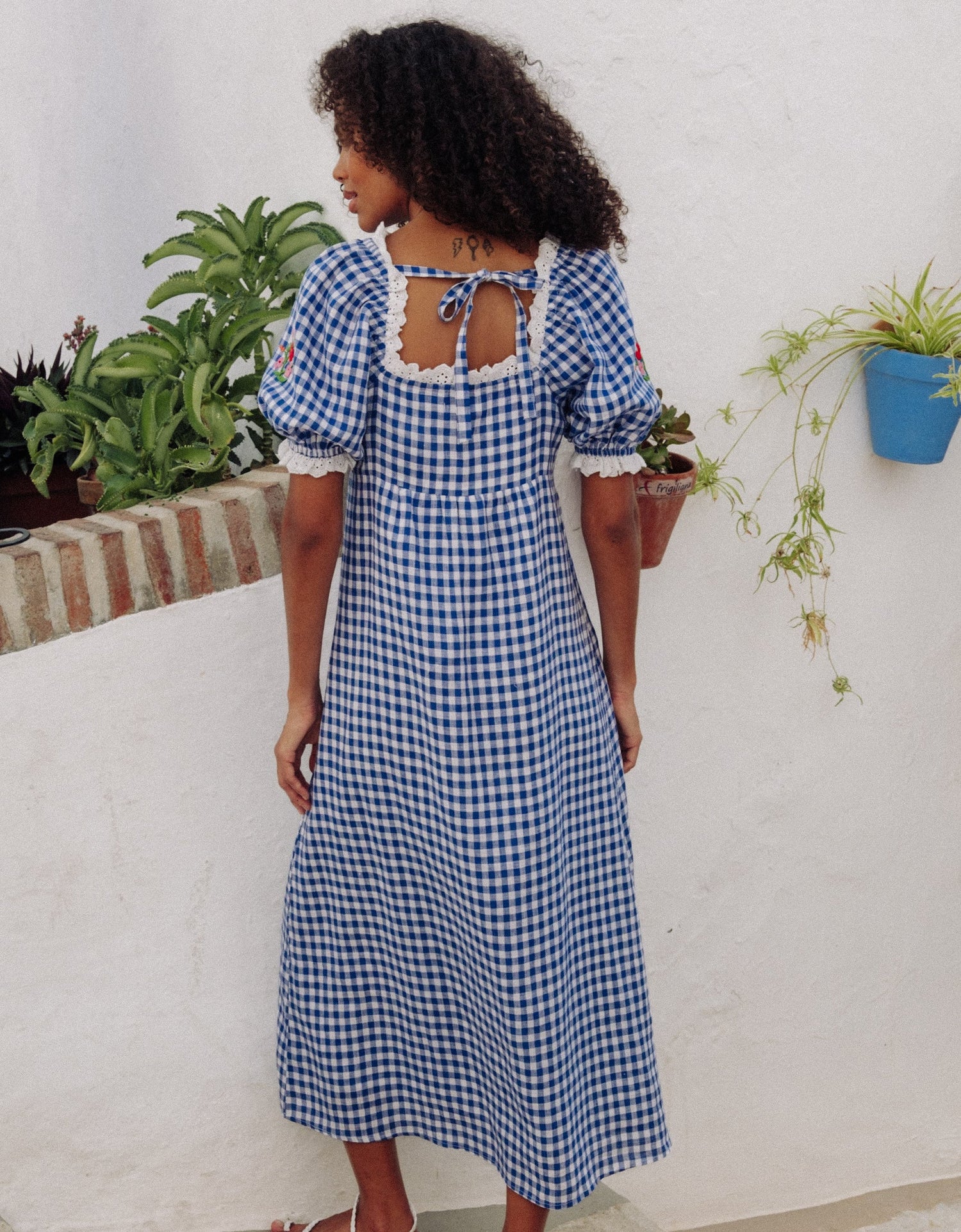 Pink City Prints Picnic Gingham Goa Dress