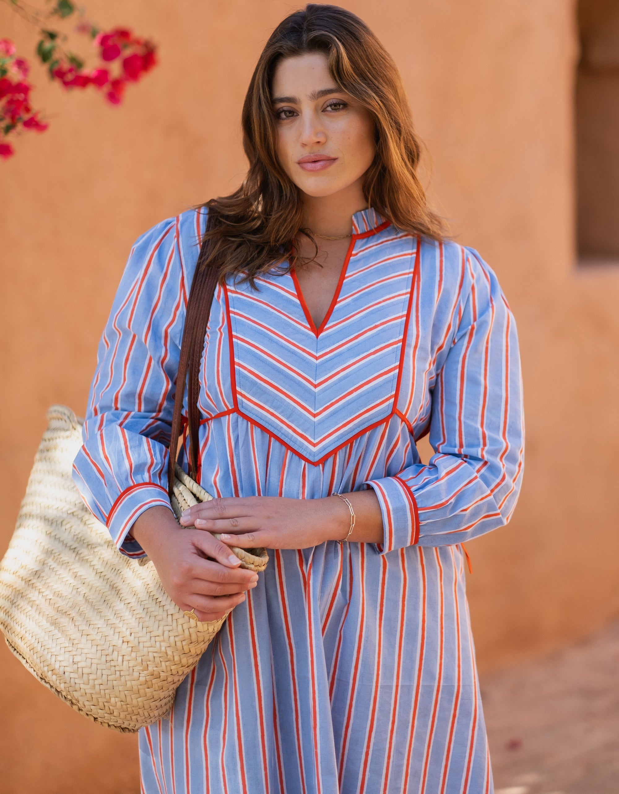 Pink City Prints Poets Stripe Elma Kaftan