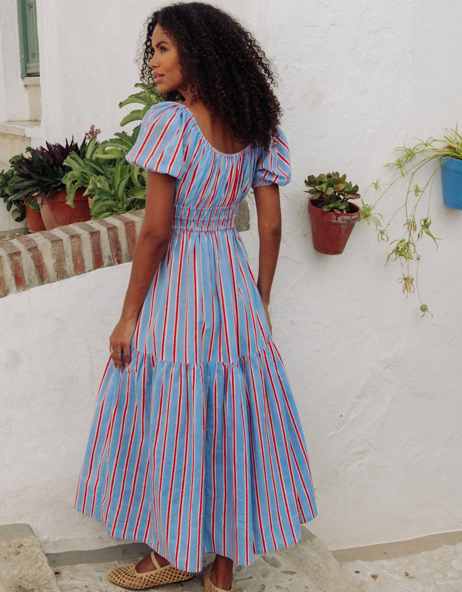 Pink City Prints Poets Stripe Katie Dress