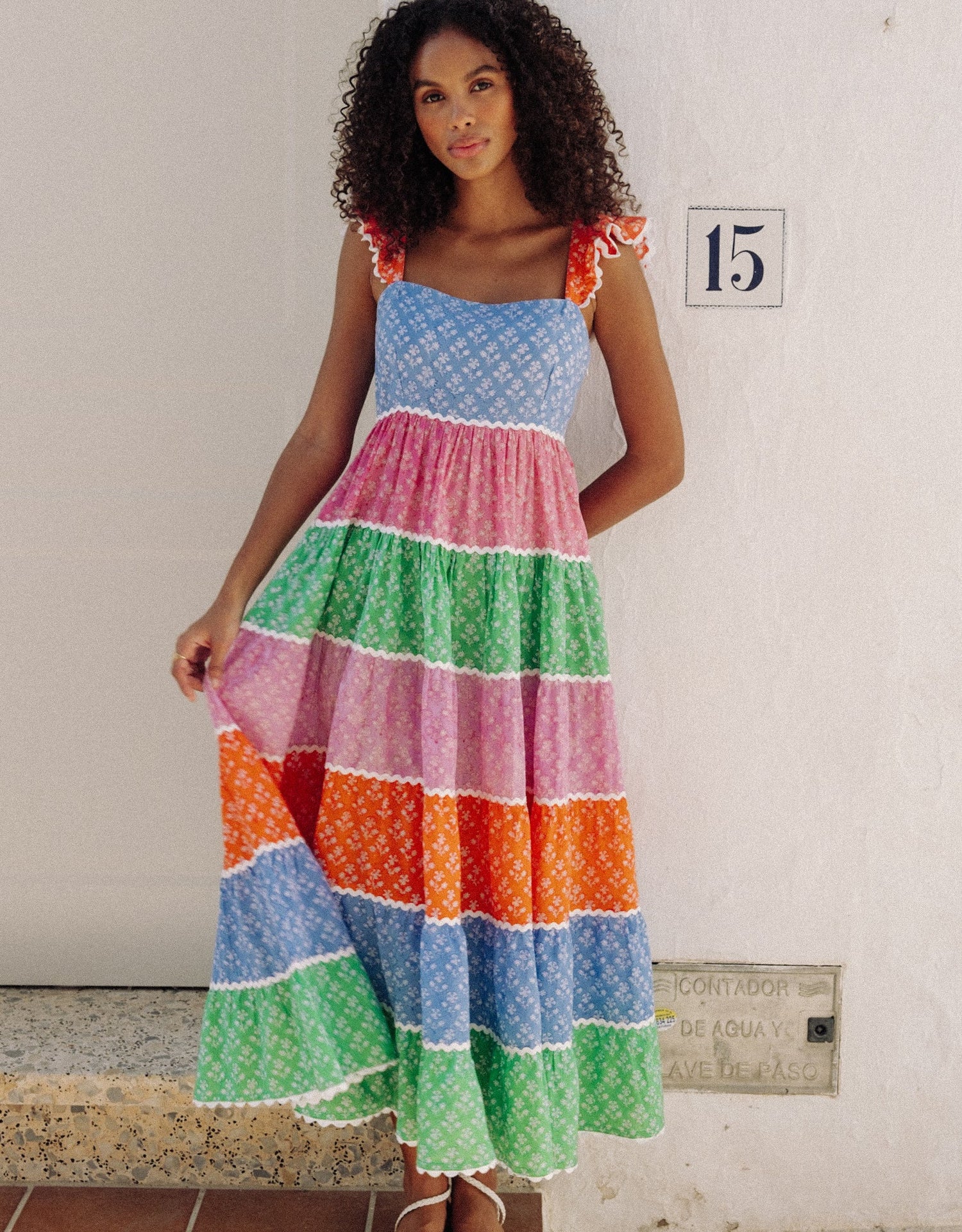 Pink City Prints Rainbow Patchwork Xanthe Dress