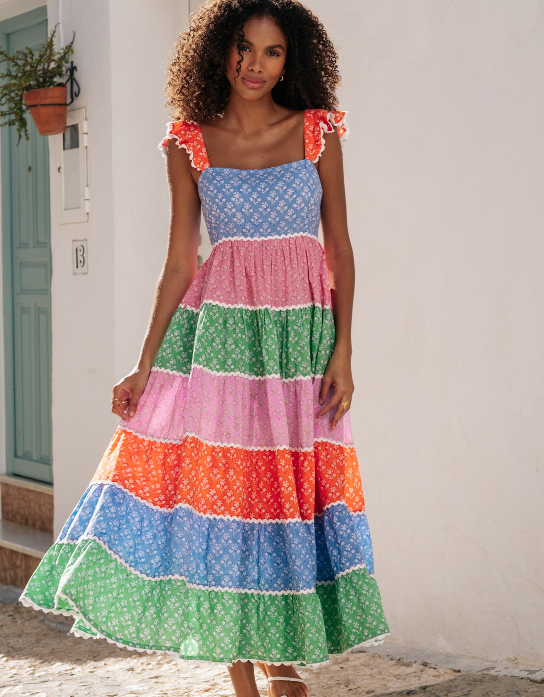 Pink City Prints Rainbow Patchwork Xanthe Dress