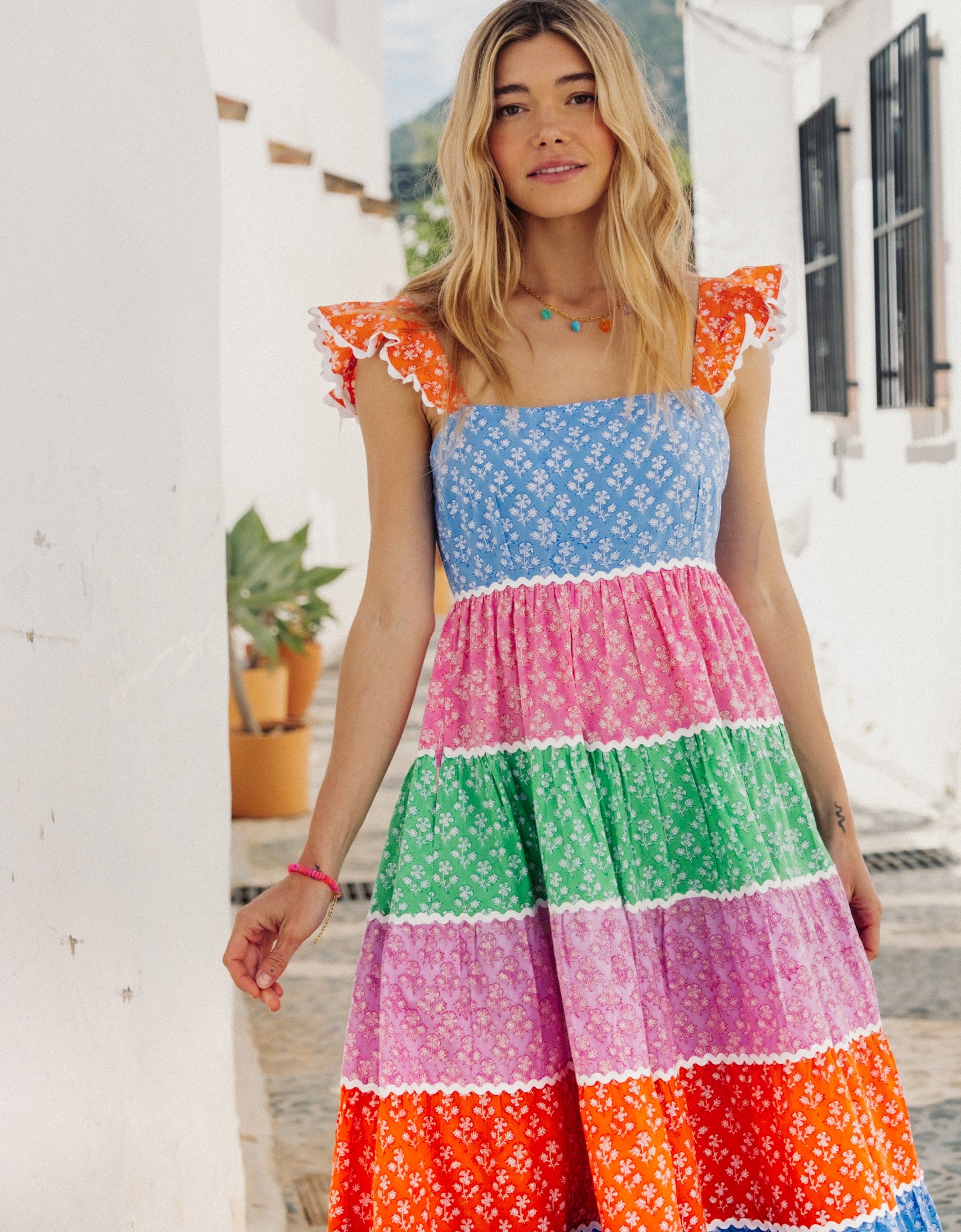 Pink City Prints Rainbow Patchwork Xanthe Dress