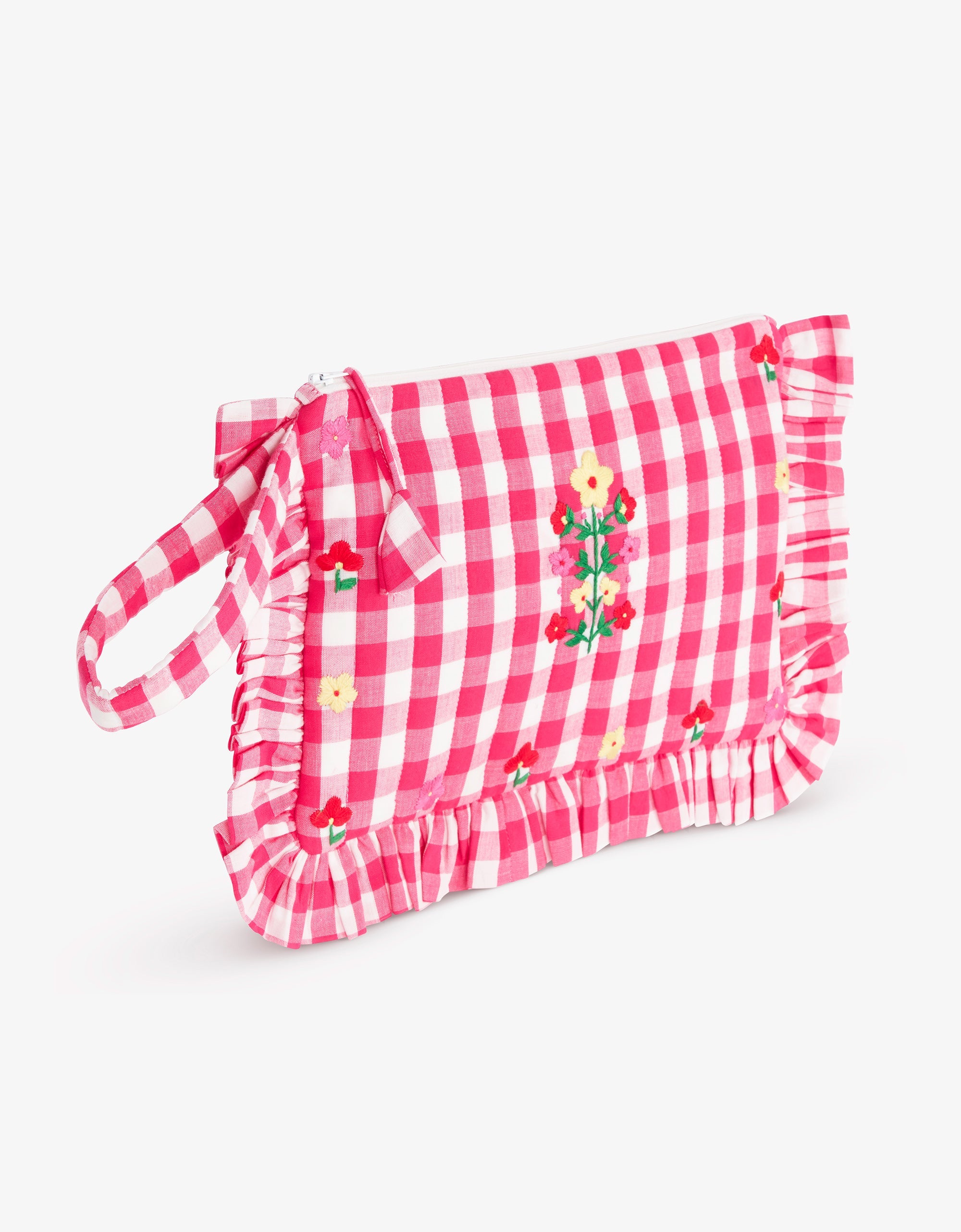 Pink City Prints Raspberry Ruffle Pouch