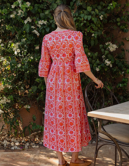 Pink City Prints Sunset Border Cyprus Dress