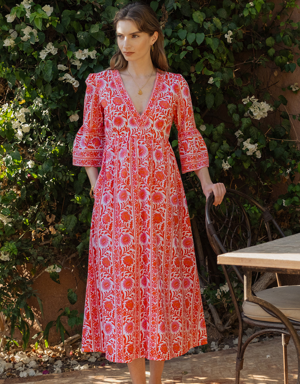 Pink City Prints Sunset Border Cyprus Dress